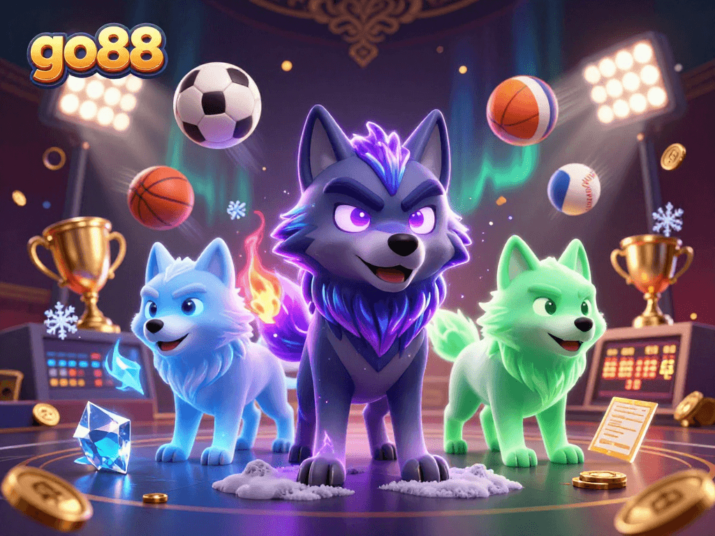 Engage in exciting betting with go88 featuring a dynamic wolves' scene and vibrant sporting elements
