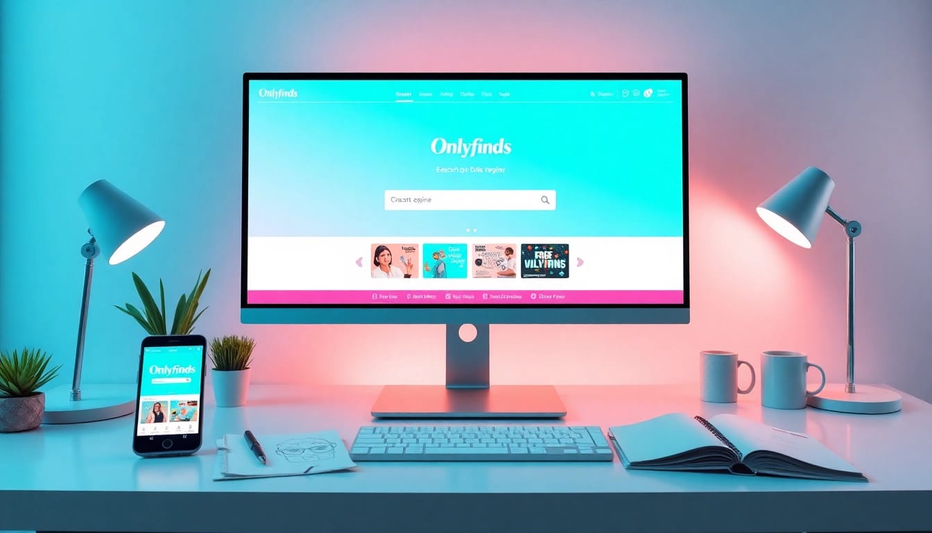 OnlyFans Search on a modern desktop setup with vibrant colors and user-friendly interface.