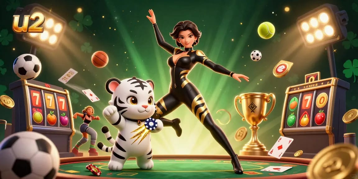 Engage in thrilling u2 casino games with a stunning acrobatic character and dynamic sports elements.