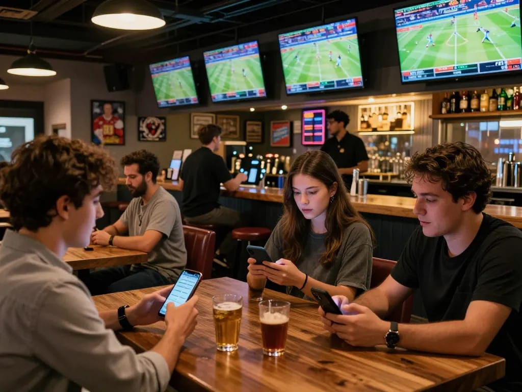 Experience the excitement of nhà cái FIVE88 through energetic sports betting at a modern social venue.