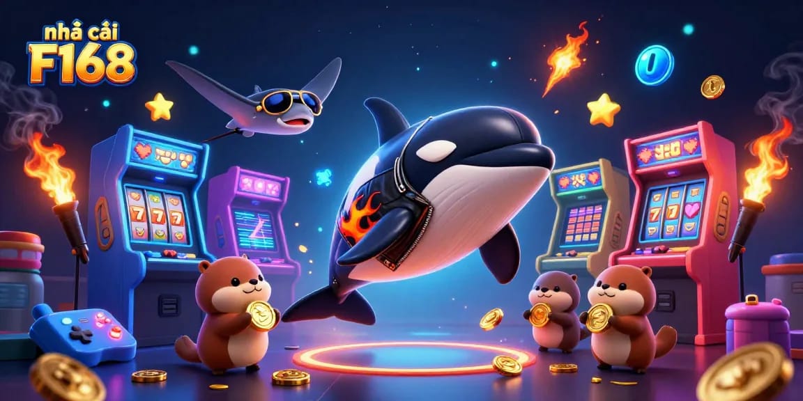 Experience thrilling gameplay at nhà cái F168 with captivating characters and vibrant casino elements.