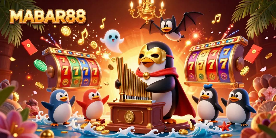 Experience the thrill of MABAR88 with vibrant slot reels and a dynamic casino atmosphere.