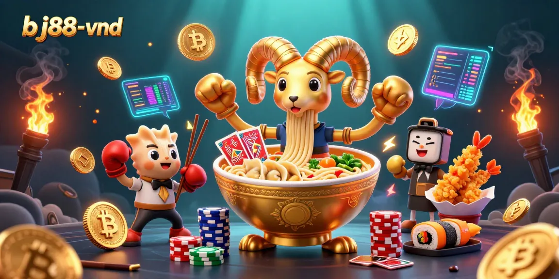 BJ88-vnd offers thrilling casino action with 3D characters in a vibrant gaming atmosphere showcasing arcade elements.