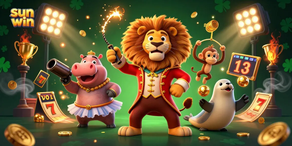 Experience the excitement of sun win with vibrant gaming characters and dynamic casino elements.