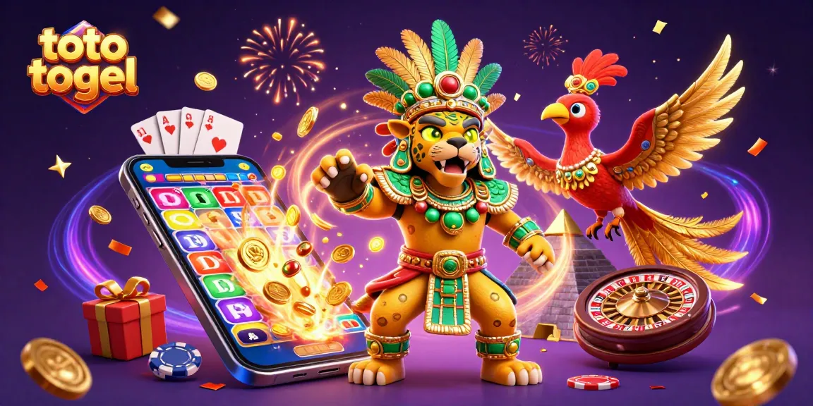 Engage with toto togel excitement through a vibrant 3D digital illustration showcasing interactive lottery elements.