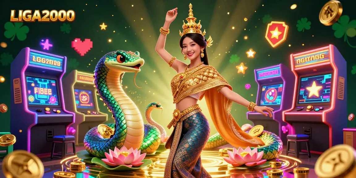 Putar gulungan dengan LIGA2000 dalam suasana 3D yang menawan menampilkan elemen emas dan kegembiraan arcade.
