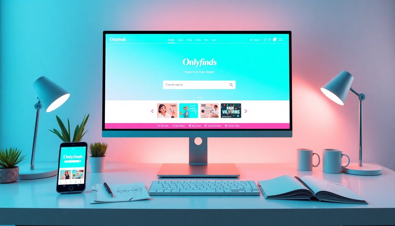 OnlyFans Search on a modern desktop setup with vibrant colors and user-friendly interface.