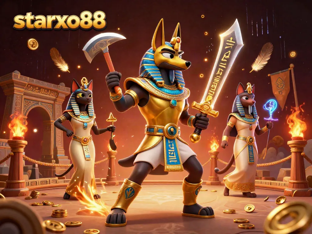 Experience the excitement of starxo88 while exploring a vibrant Egyptian-themed casino scene.
