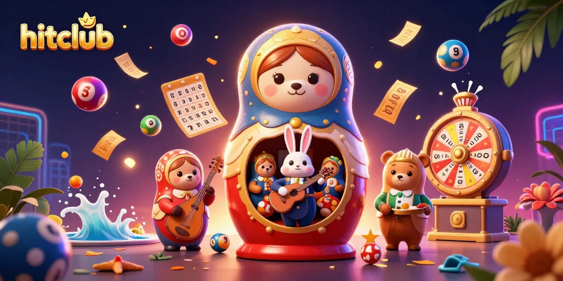 Hitclub showcases an exciting lottery scene with colorful elements, enhancing the gambling experience.