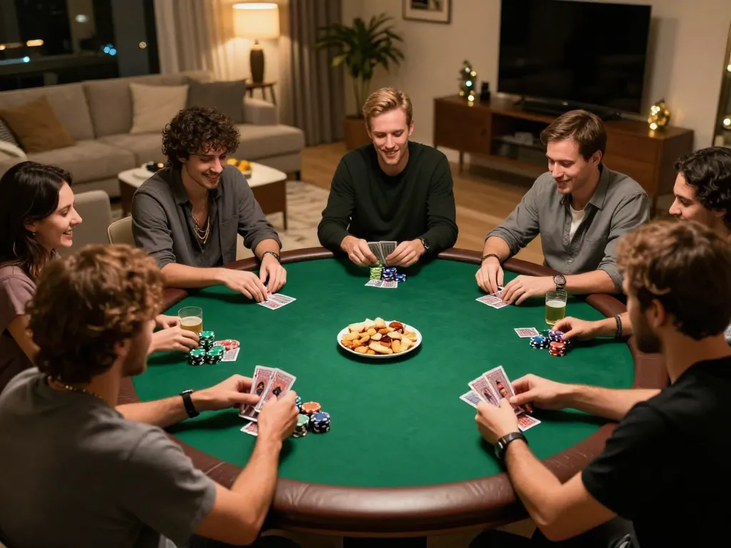 Join the fun of a poker night at home with action-packed moments from https://cstd88.com/ featuring friends playing.
