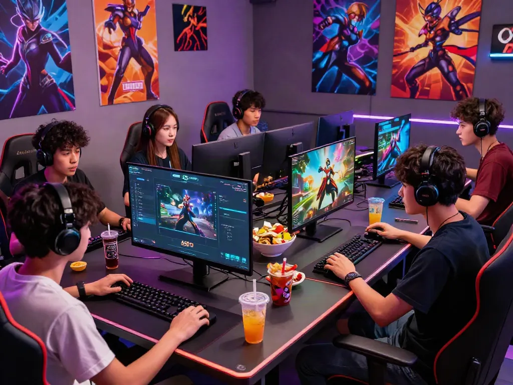 Gamers immersed in A80 platform gameplay, showcasing diverse online gaming experience.