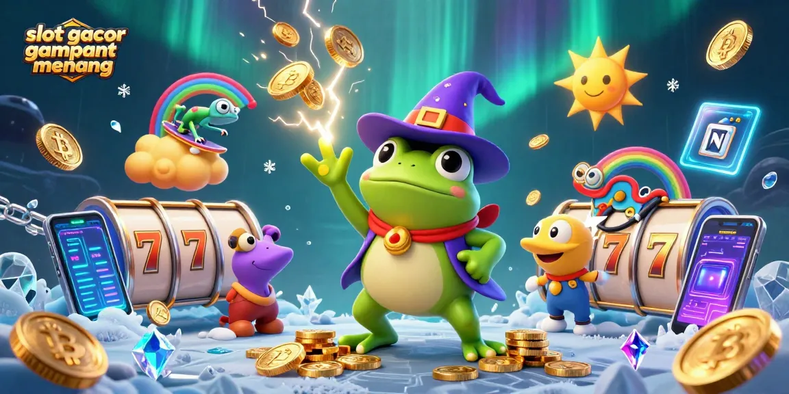 Experience the thrill of slot gacor gampang menang in this vibrant gambling illustration.