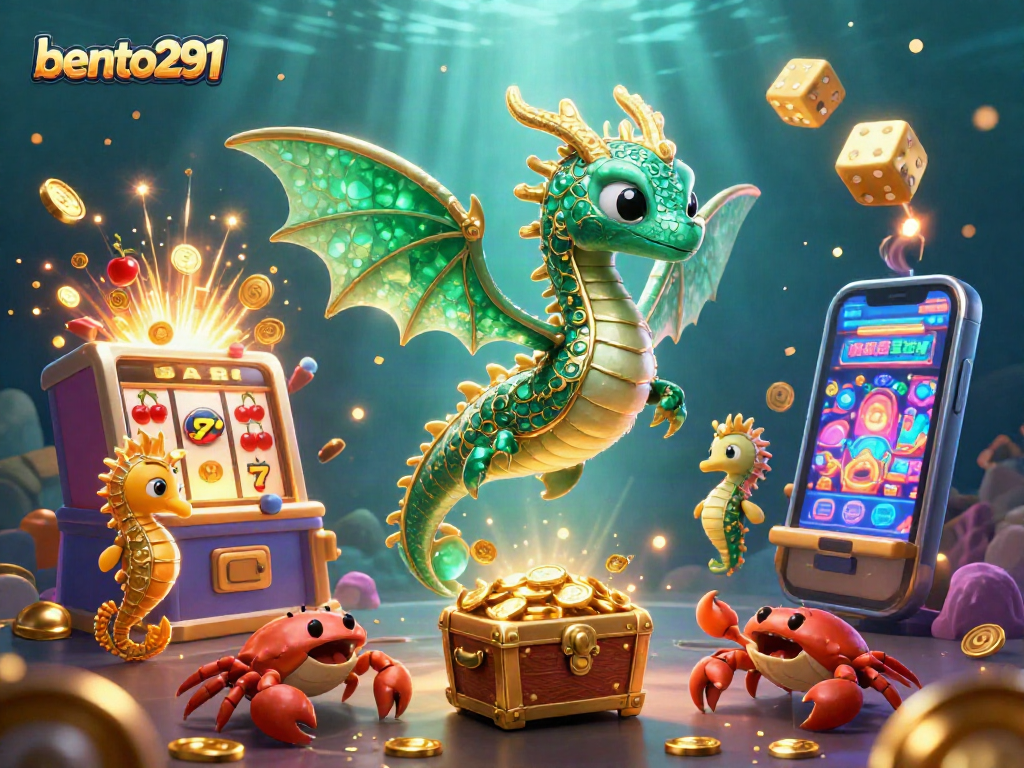 Bento291 invites players to experience vibrant underwater slots with a sea dragon theme.