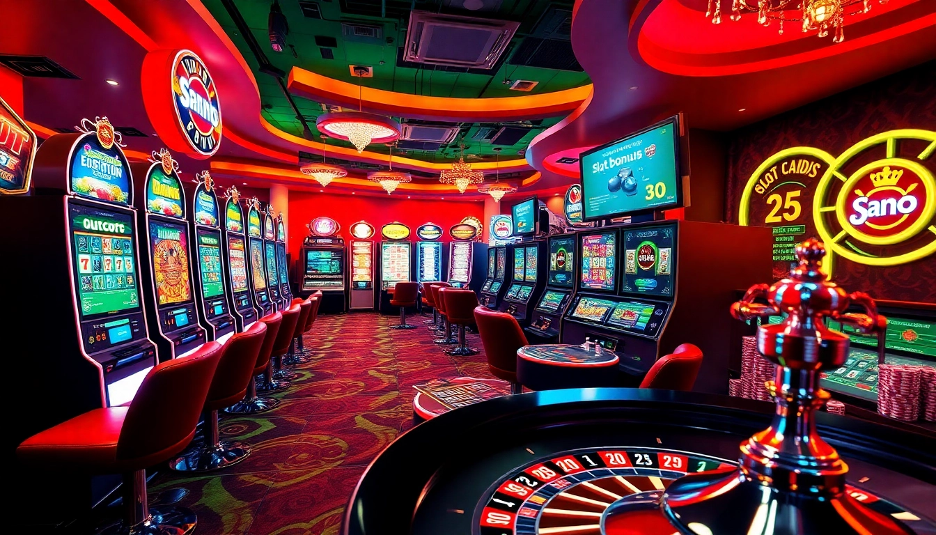 Experience the thrill of "slot depo 25 bonus 30" with vibrant slot machines and casino excitement.