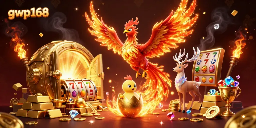 Gali kekayaan di gwp168 dengan ilusi 3D Phoenix dalam permainan slot online.