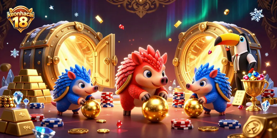 Engage with keonhacai 18 as rival pangolins compete through poker chips in a vibrant casino
