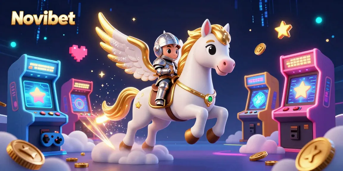 Experience the thrill of Novibet's gaming universe with exciting characters and vibrant casino elements.