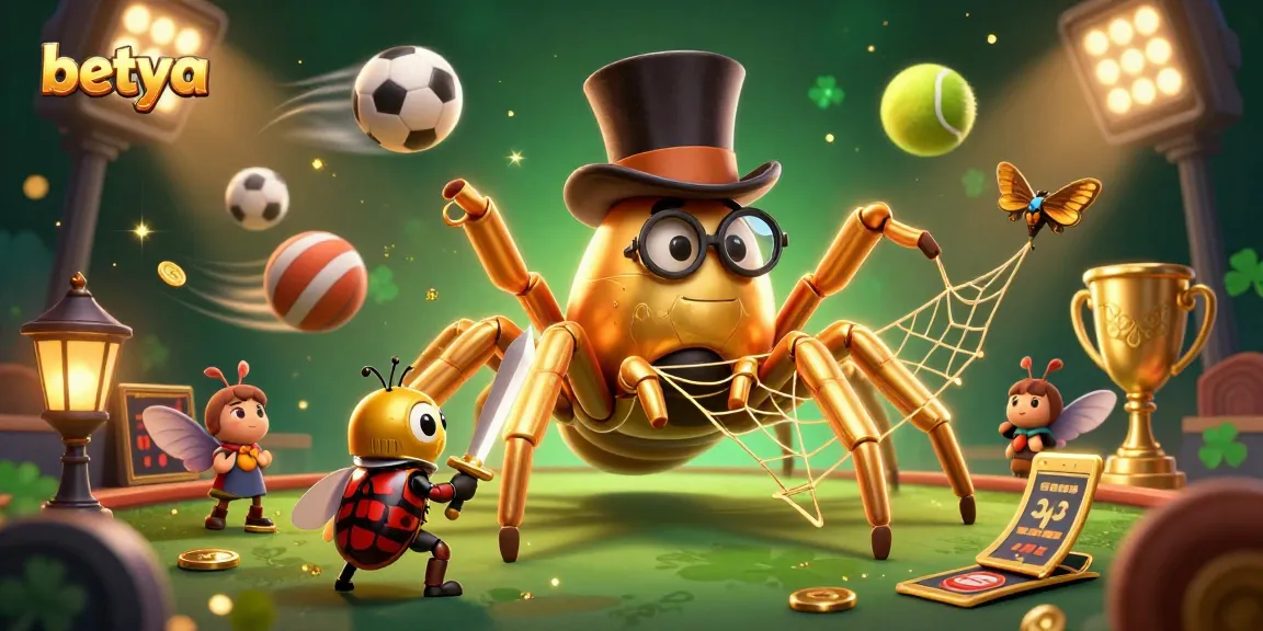 Betya showcases a vibrant scene with animated characters engaged in sports betting excitement.