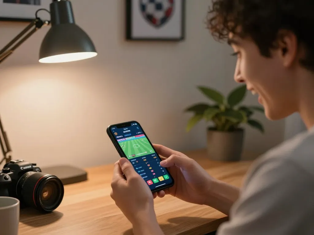 Person engaging with SC88 mobile sports betting app, capturing the excitement of placing live bets during a game