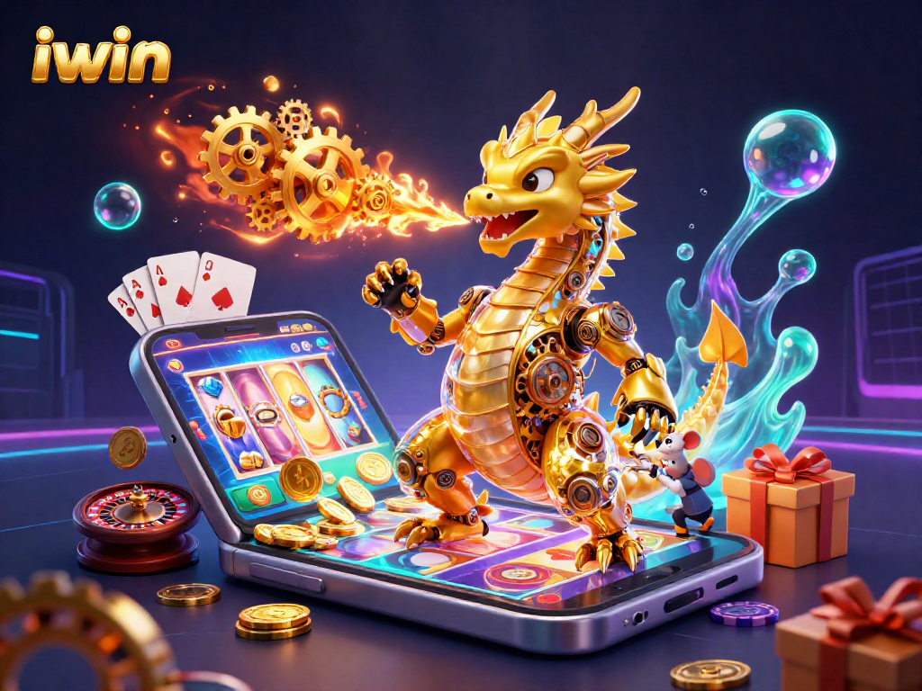 iwin offers thrilling gaming experiences with vibrant slots, golden coins, and interactive 3D characters