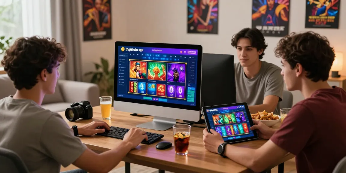 Engaging pajaktoto sgp online betting scene with friends enjoying gaming excitement.