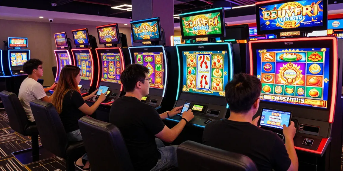 Players enjoying engaging bonus buy slots at a vibrant online casino, showcasing colorful graphics and interactive gameplay.