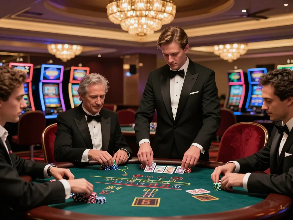 Player engaging in high-stakes blackjack at gameradar's premier casino venue, highlighting strategic gameplay.