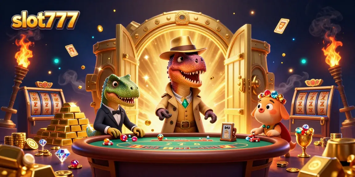 Experience thrilling gameplay with slot777 in this vibrant 3D casino scene.