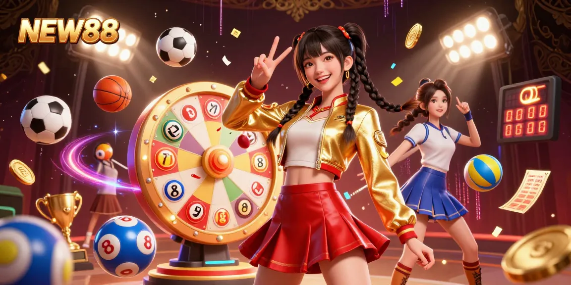 Join the excitement at NEW88 with vibrant sports elements and dynamic gaming action.
