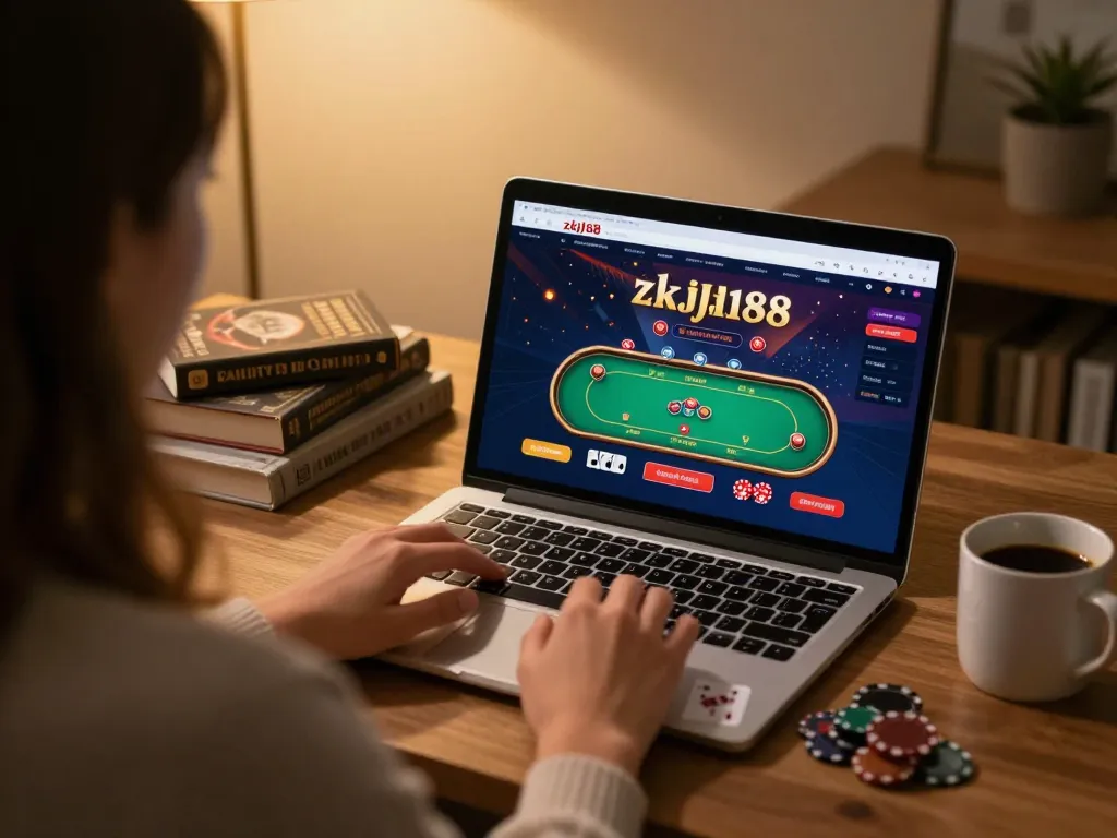 Engaging online casino gameplay at zkjj188 with player immersed in poker strategy.