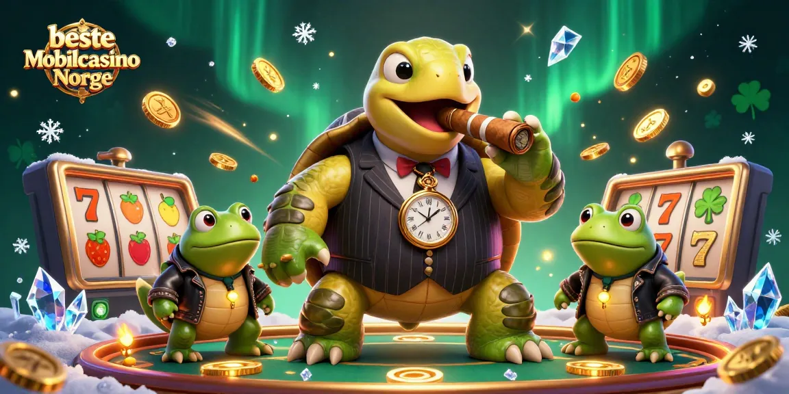 Spill og vinn med beste mobilcasino Norge, illustrert med fargerike 3D-figurer og slot-teknologi.
