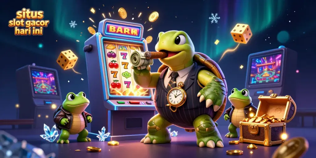 Gambarkan situs slot gacor hari ini dengan karakter unik di kasino yang hidup.
