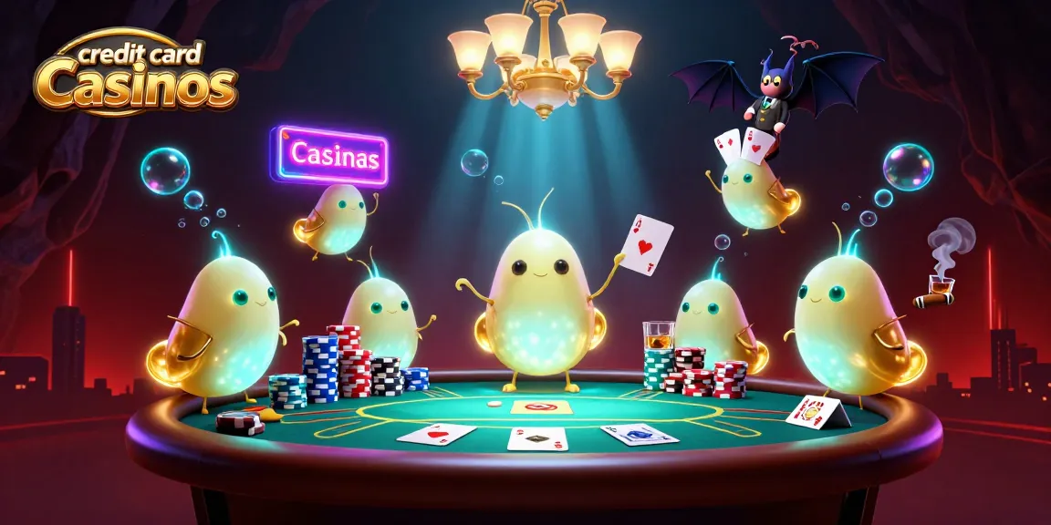 Experience the excitement of credit card casinos with a vibrant 3D illustration showcasing dynamic gameplay.