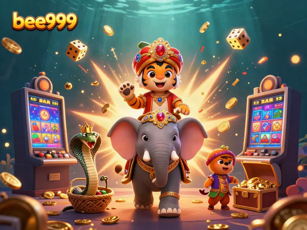 Experience thrilling excitement with bee999's colorful casino adventure featuring wild characters and jackpot symbols.