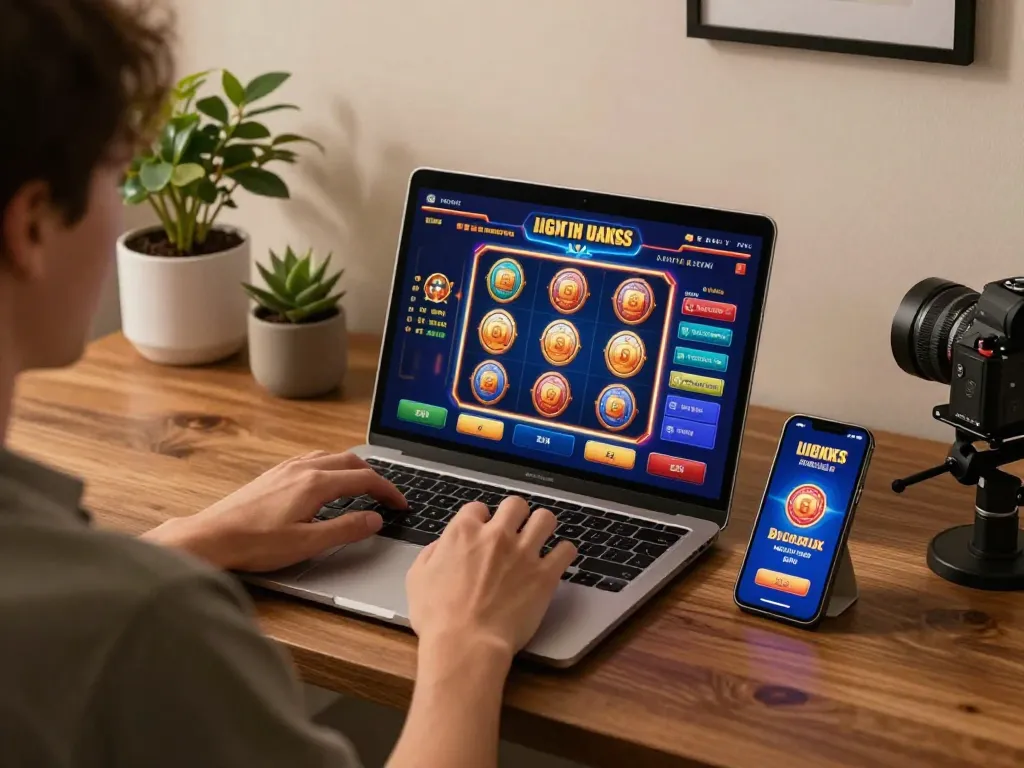 Trải nghiệm chơi casino trực tuyến thú vị tại lucks8 với giao diện máy slot sống động và không gian thoải mái.