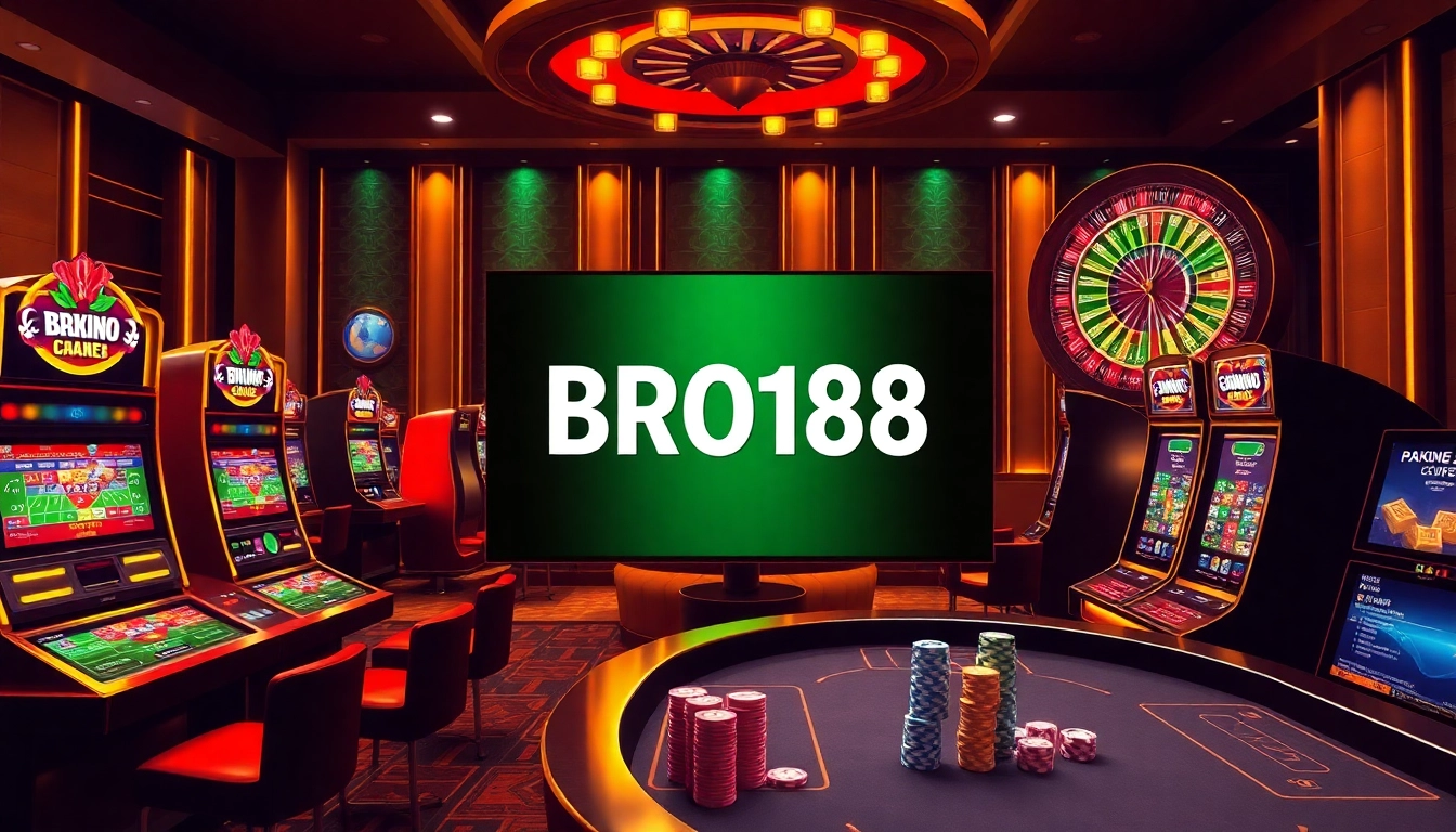BRO138 online casino experience with vibrant gaming interface and luxurious ambiance.