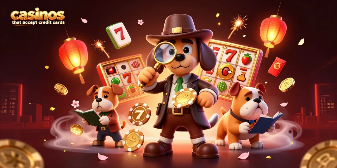 Engage with casinos that accept credit cards through a vibrant 3D detective scene filled with gaming elements.