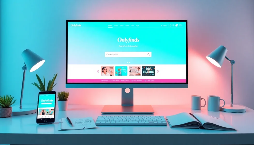 OnlyFans Search on a modern desktop setup with vibrant colors and user-friendly interface.