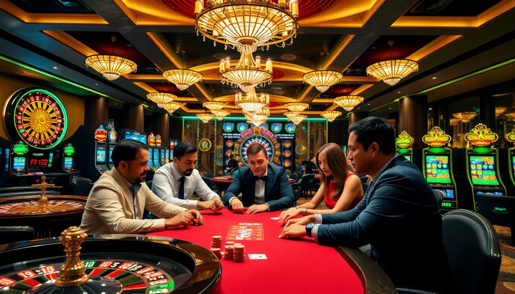 Engage with the thrill of MK8 at an exciting casino scene with roulette wheels and poker games.
