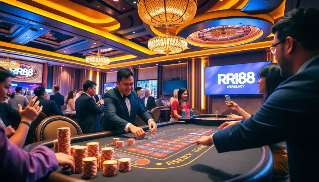 Experience the thrill of gambling with RR88 at a luxurious casino table.