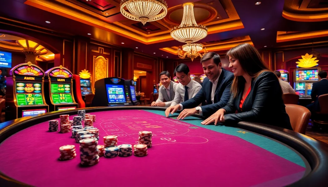 Experience the thrill of winning at https://kuwinblog.com/ with vibrant casino scenes featuring poker games and dazzling slot machines.