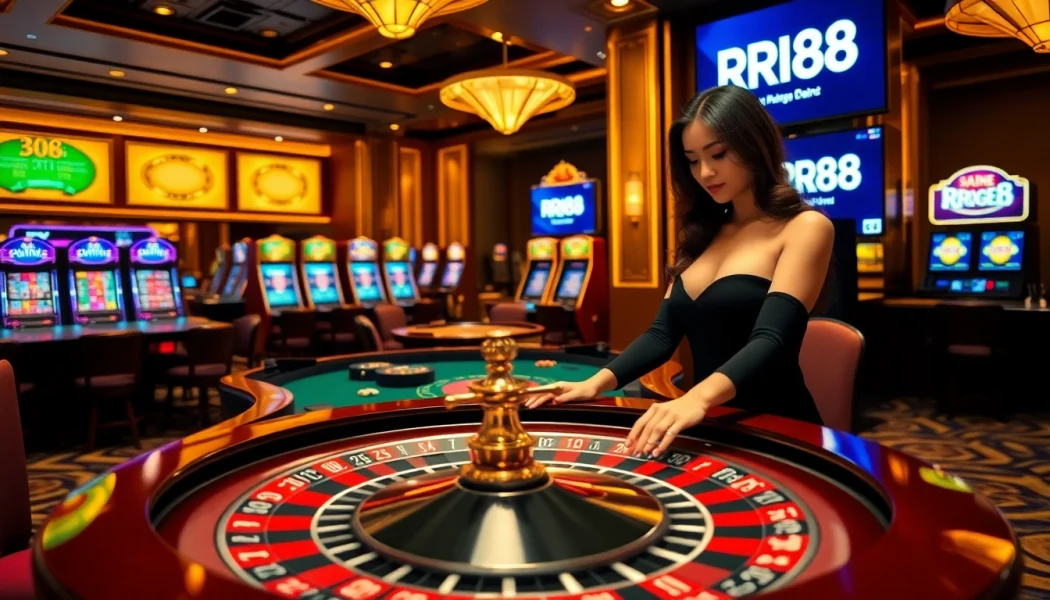 Experience the thrill of RR88 casino gaming with vibrant roulette and high-stakes excitement.