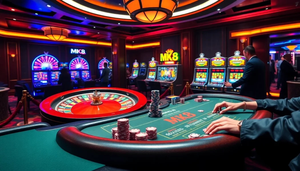 Betting excitement at the MK8 casino table with vibrant chips and thrilling roulette.