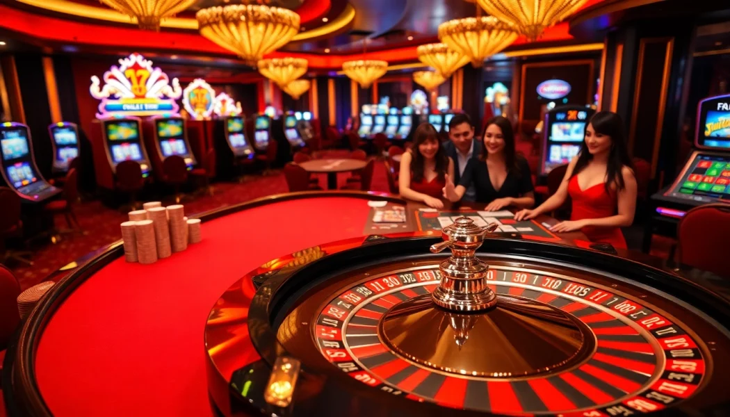Experience the excitement of nhà cái 789club with vibrant casino tables and engaging players.